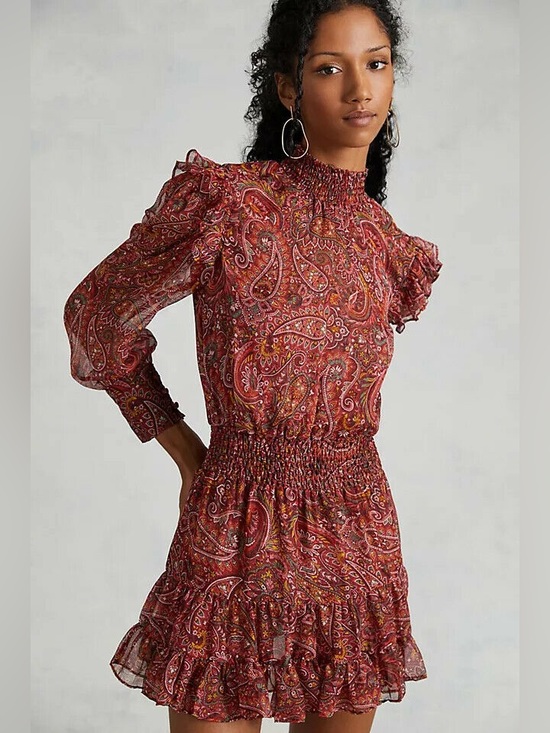THML Dresses & Skirts - THML Pink Paisley Long Sleeve Mini Dress